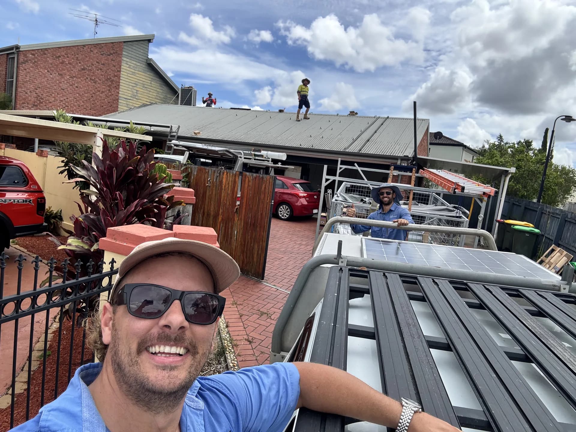 The Nuvolt Electrical team on site at a Sunshine Coast solar installation
