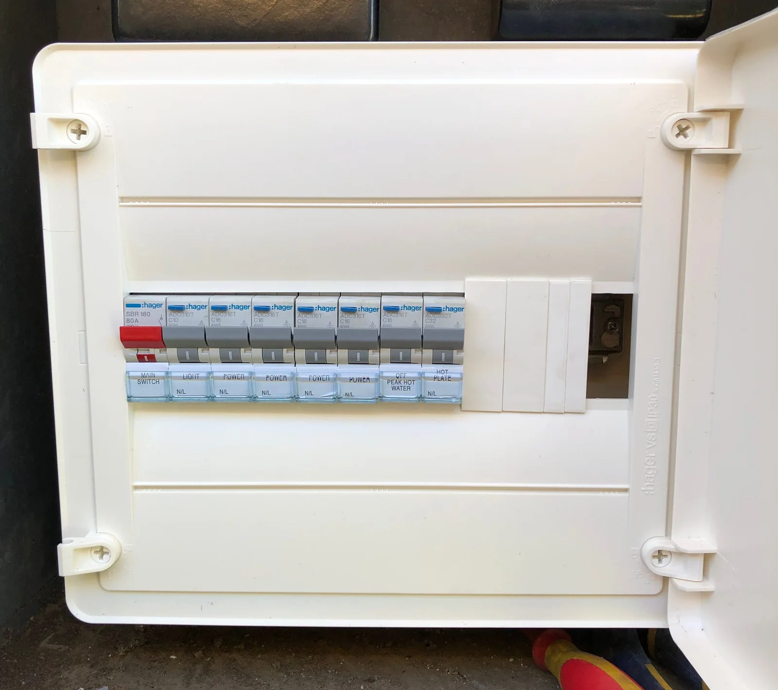 New switchboard with every circuit clearly labelled, installed by Nuvolt Electrical