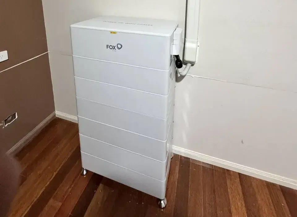 Wall mounted Fox ESS home battery installed indoors