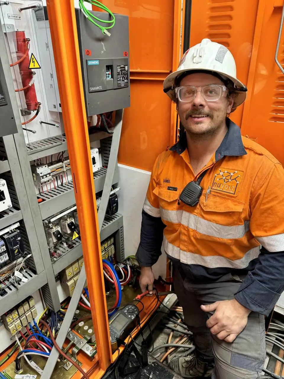Servicing a Siemens SINAMICS variable-speed industrial drive