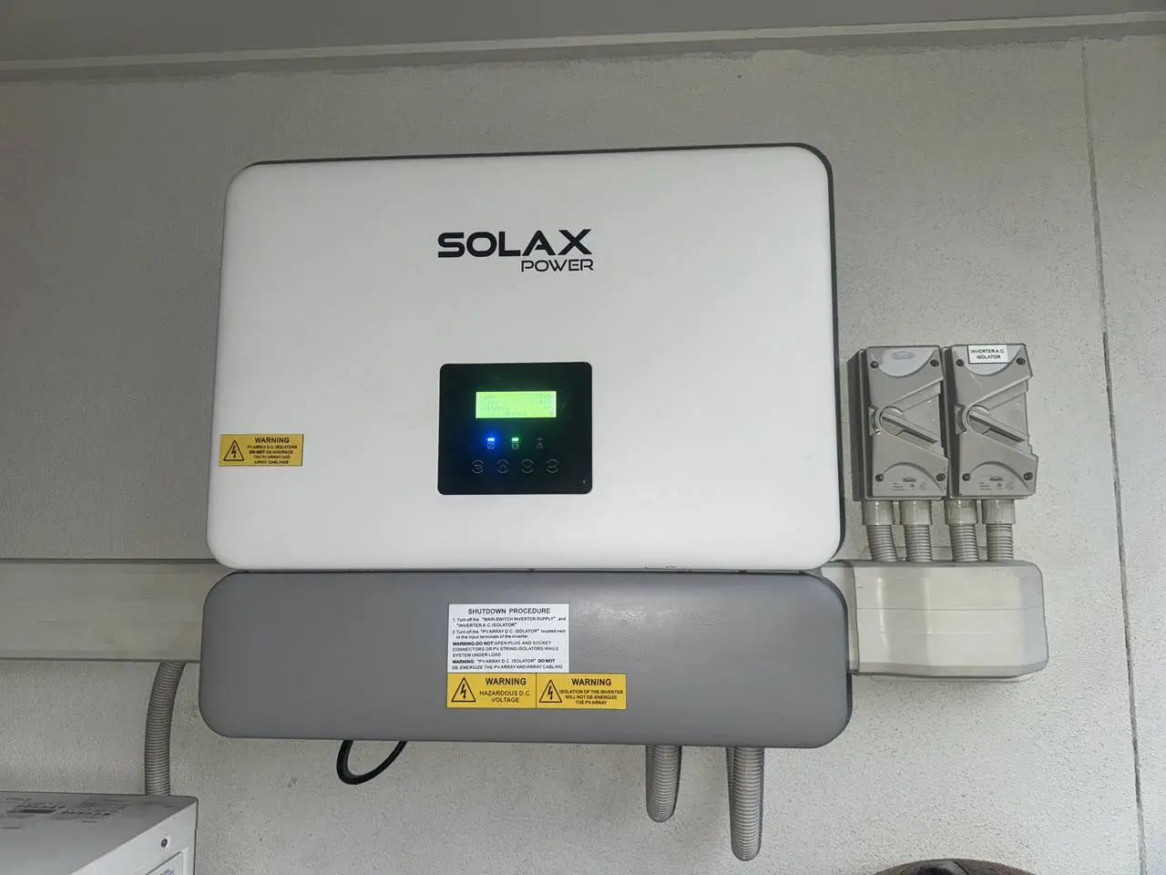 SolaX hybrid inverter and battery system installed by Nuvolt Electrical in Buddina on the Sunshine Coast