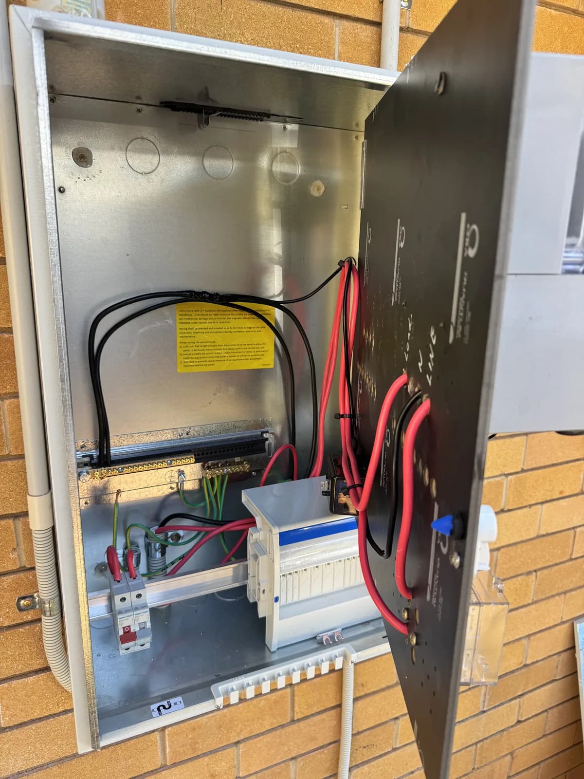 Upgraded switchboard and meter box with new safety switches installed by Nuvolt Electrical in Queensland