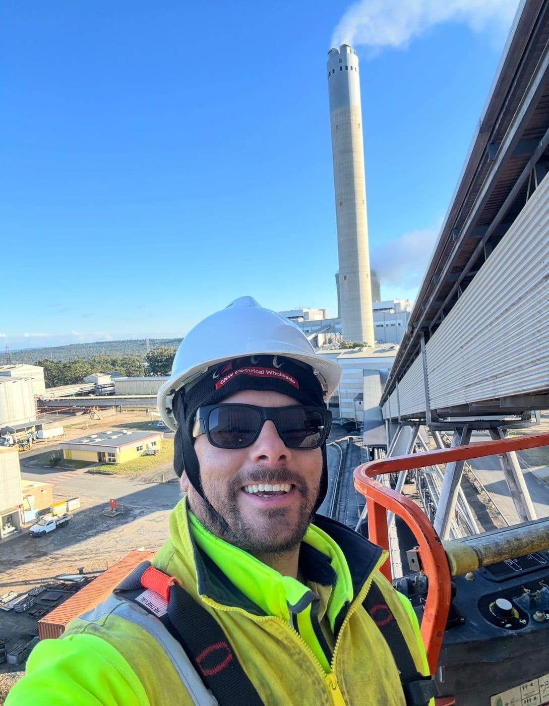 Working at height on a commercial electrical site