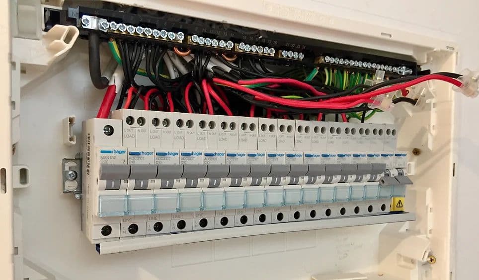 Detail of neat compliant wiring by Nuvolt Electrical on the Sunshine Coast