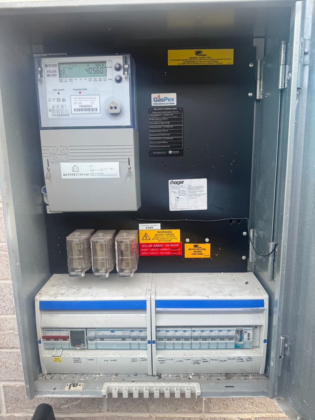 Modern switchboard upgrade with labelled RCBO protection installed by Nuvolt