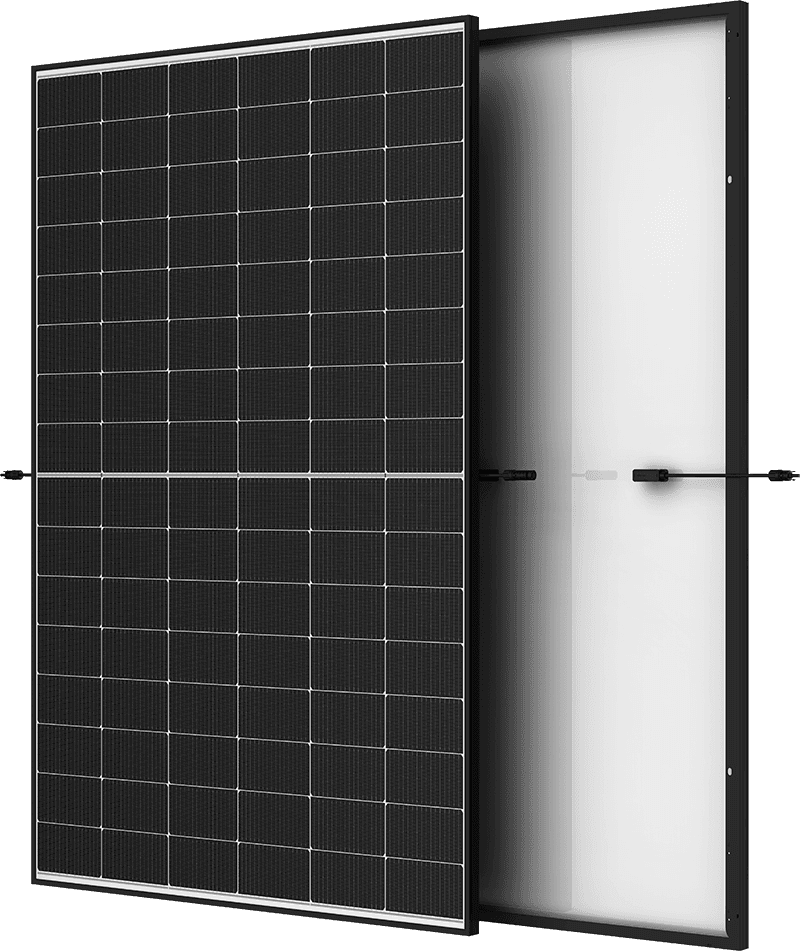 Trina Vertex S+ 475W N-type i-TOPCon dual glass solar panel, front and rear view