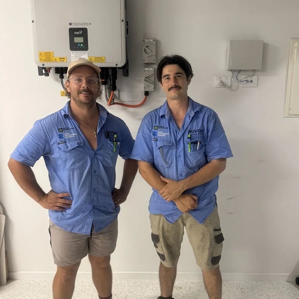 Nuvolt electricians carrying out maintenance checks at a switchboard